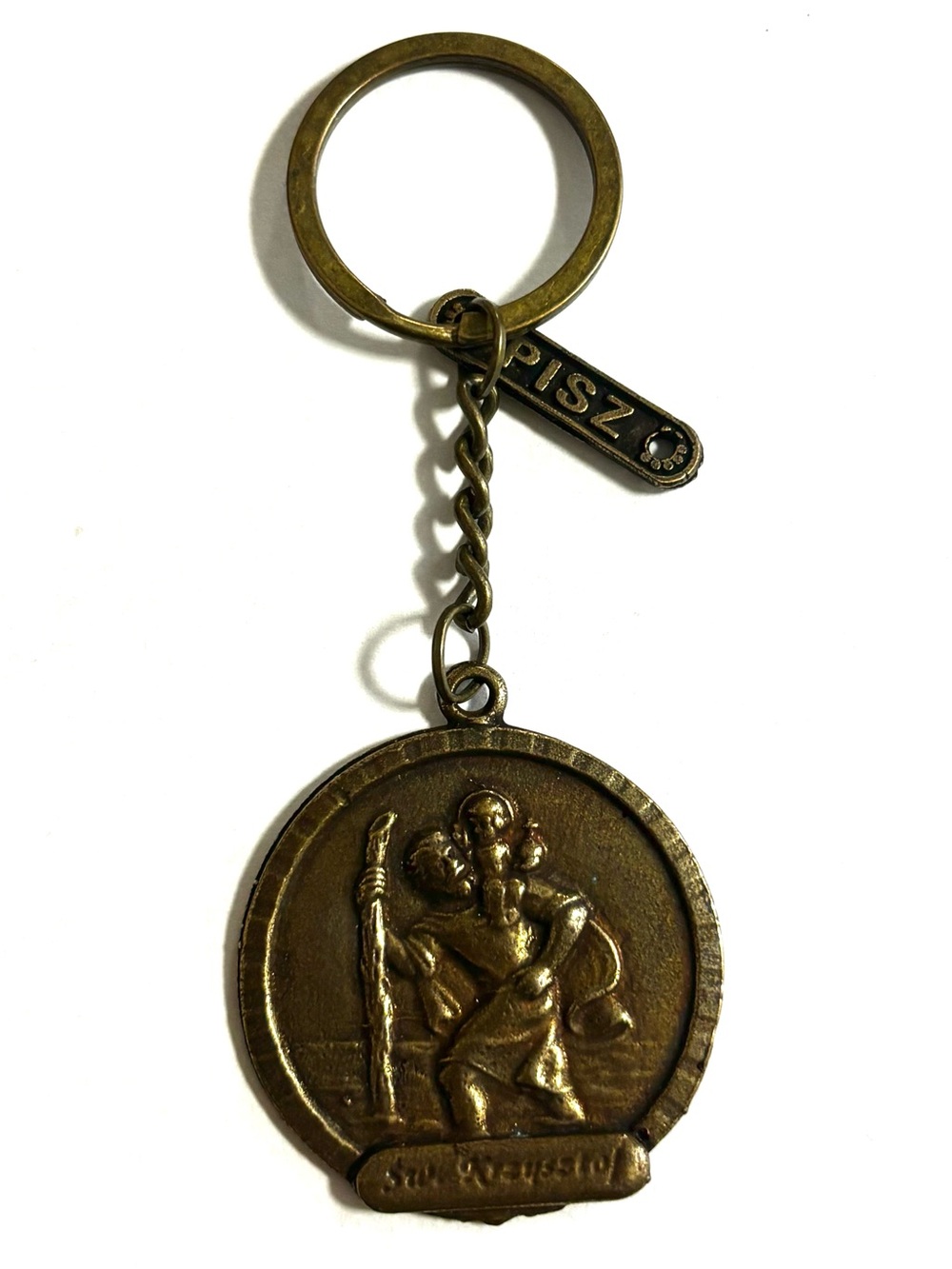 St. Christopher Pisz Medal Keychain Pendant